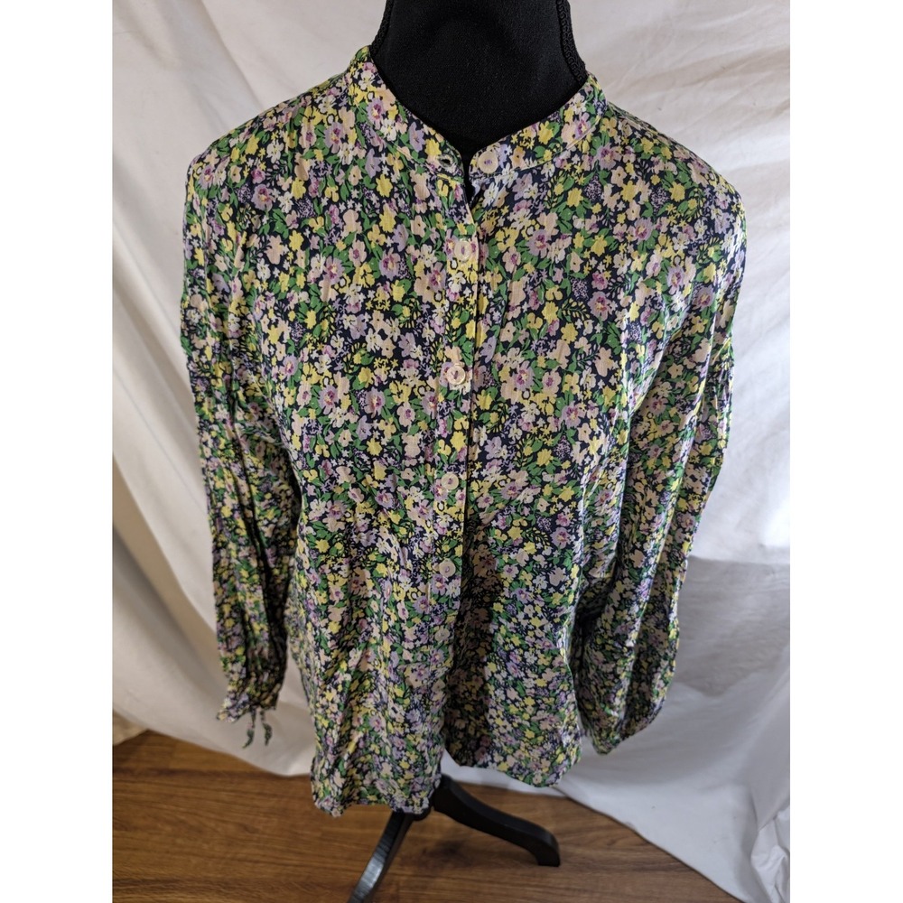 Anthropologie Maeve Ashleigh Ditsy Floral Puff Sleeve Shirt Size M